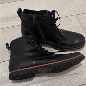 Timberland Men's Black Leather Lace-Up Boots